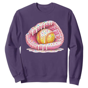 Softball Drip Sweatshirt Ice Cream Sprinkles Softball Glove Girls Kid TS10 Purple Print Your Wear