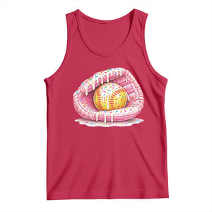 Softball Drip Tank Top Ice Cream Sprinkles Softball Glove Girls Kid TS10 Red Print Your Wear