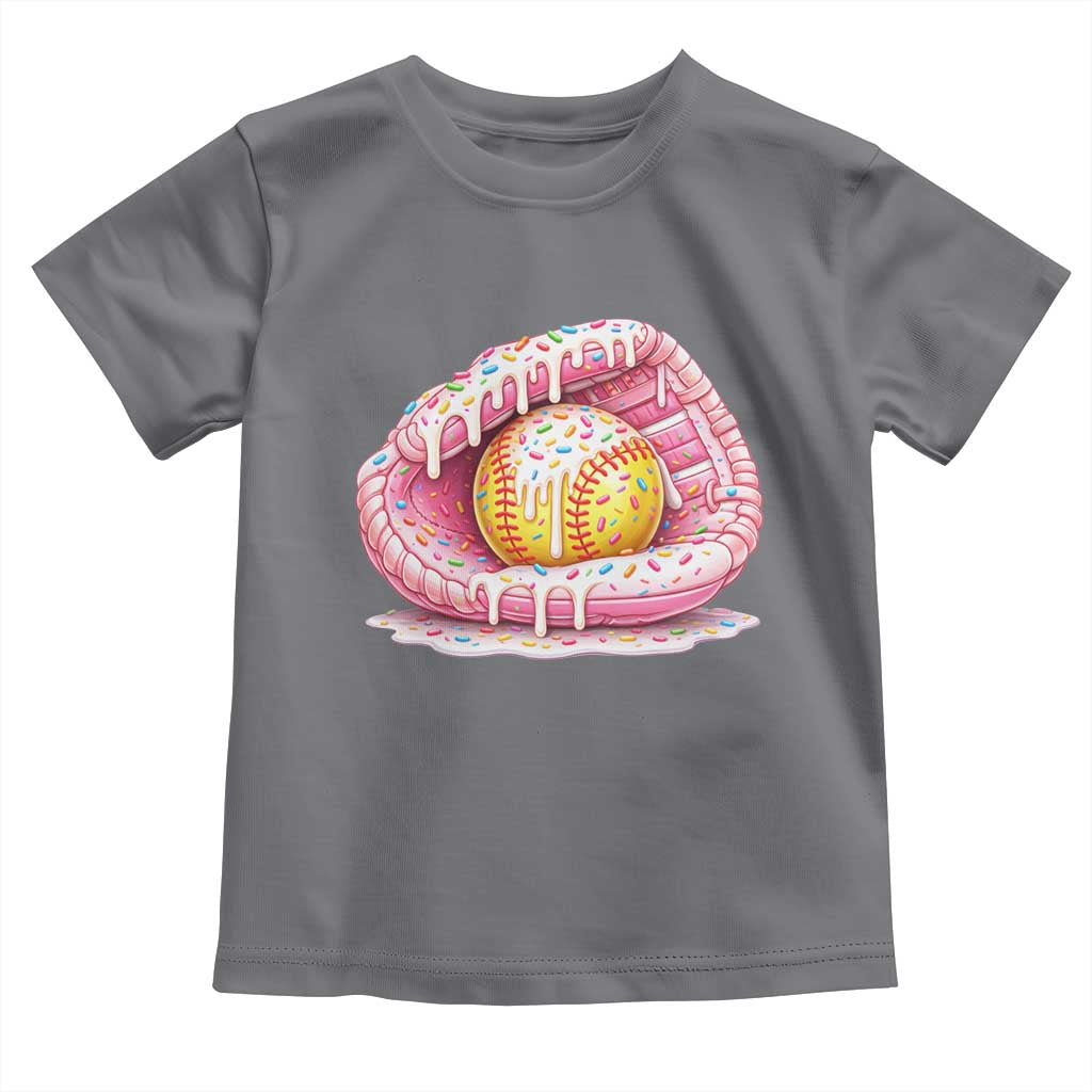 Softball Drip Toddler T Shirt Ice Cream Sprinkles Softball Glove Girls Kid TS10 Charcoal Print Your Wear