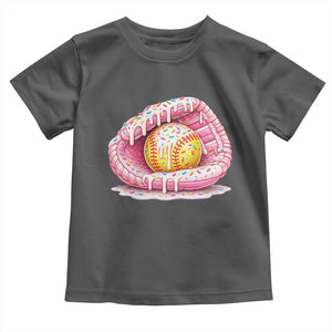 Softball Drip Toddler T Shirt Ice Cream Sprinkles Softball Glove Girls Kid TS10 Dark Heather Print Your Wear
