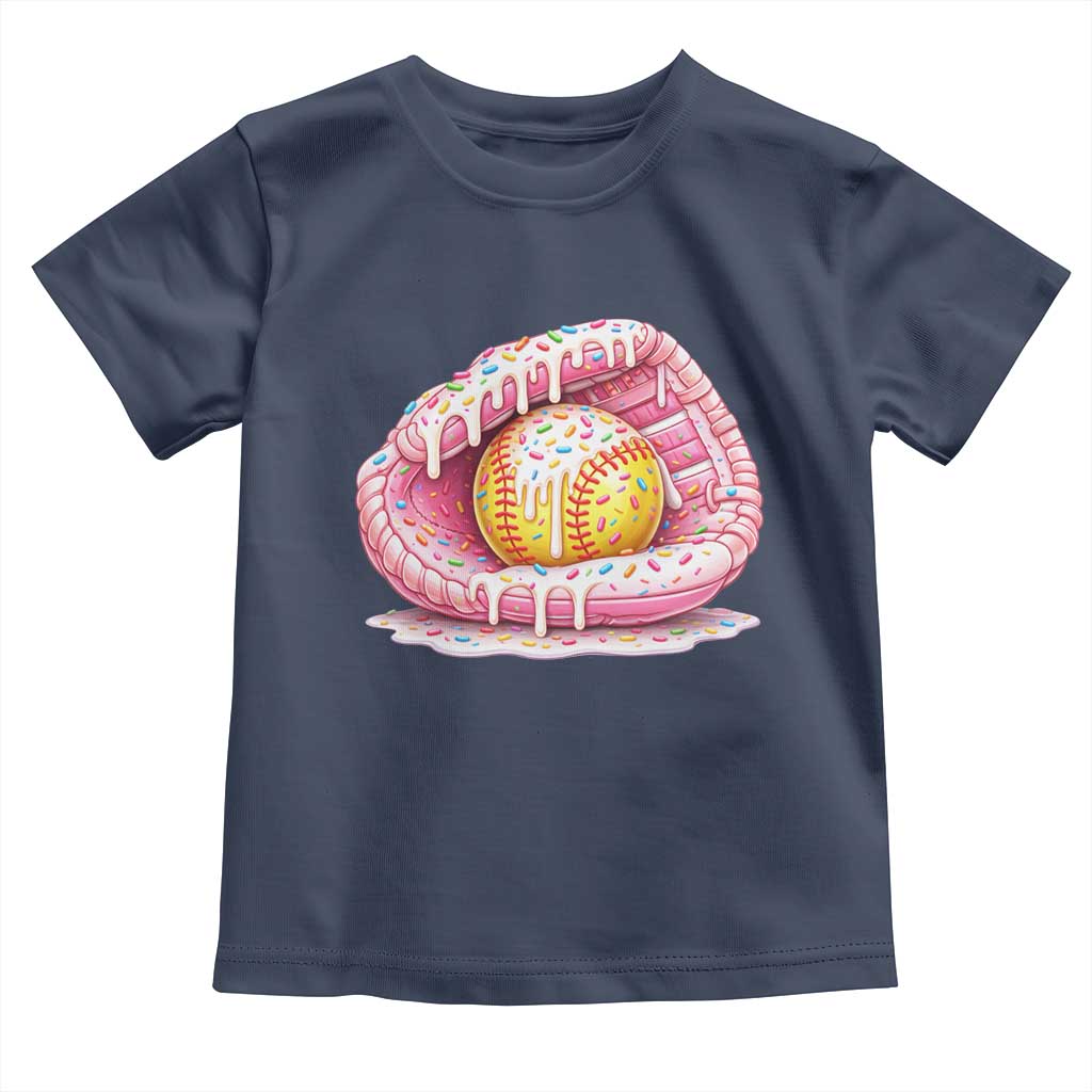 Softball Drip Toddler T Shirt Ice Cream Sprinkles Softball Glove Girls Kid TS10 Navy Print Your Wear