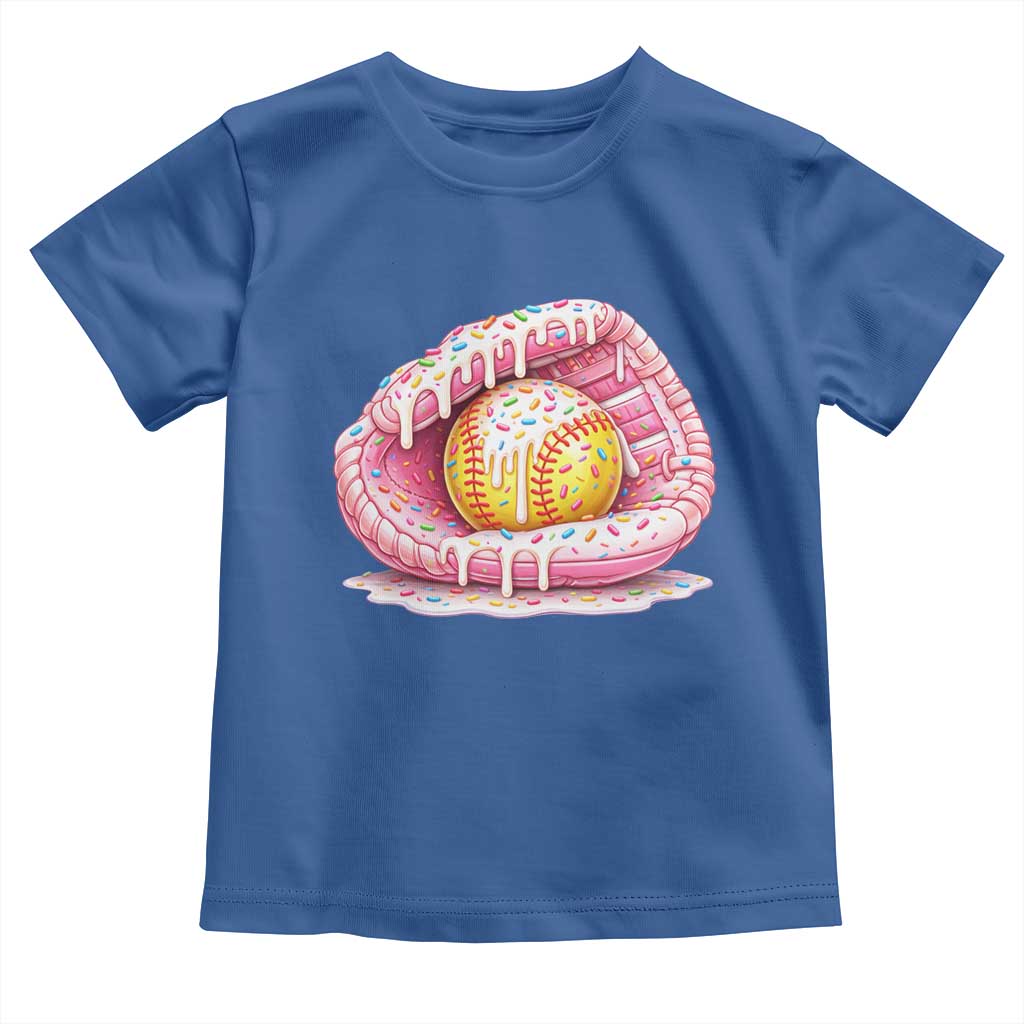Softball Drip Toddler T Shirt Ice Cream Sprinkles Softball Glove Girls Kid TS10 Royal Blue Print Your Wear