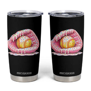 Softball Drip Tumbler Cup Ice Cream Sprinkles Softball Glove Girls Kid TS10 Black Print Your Wear