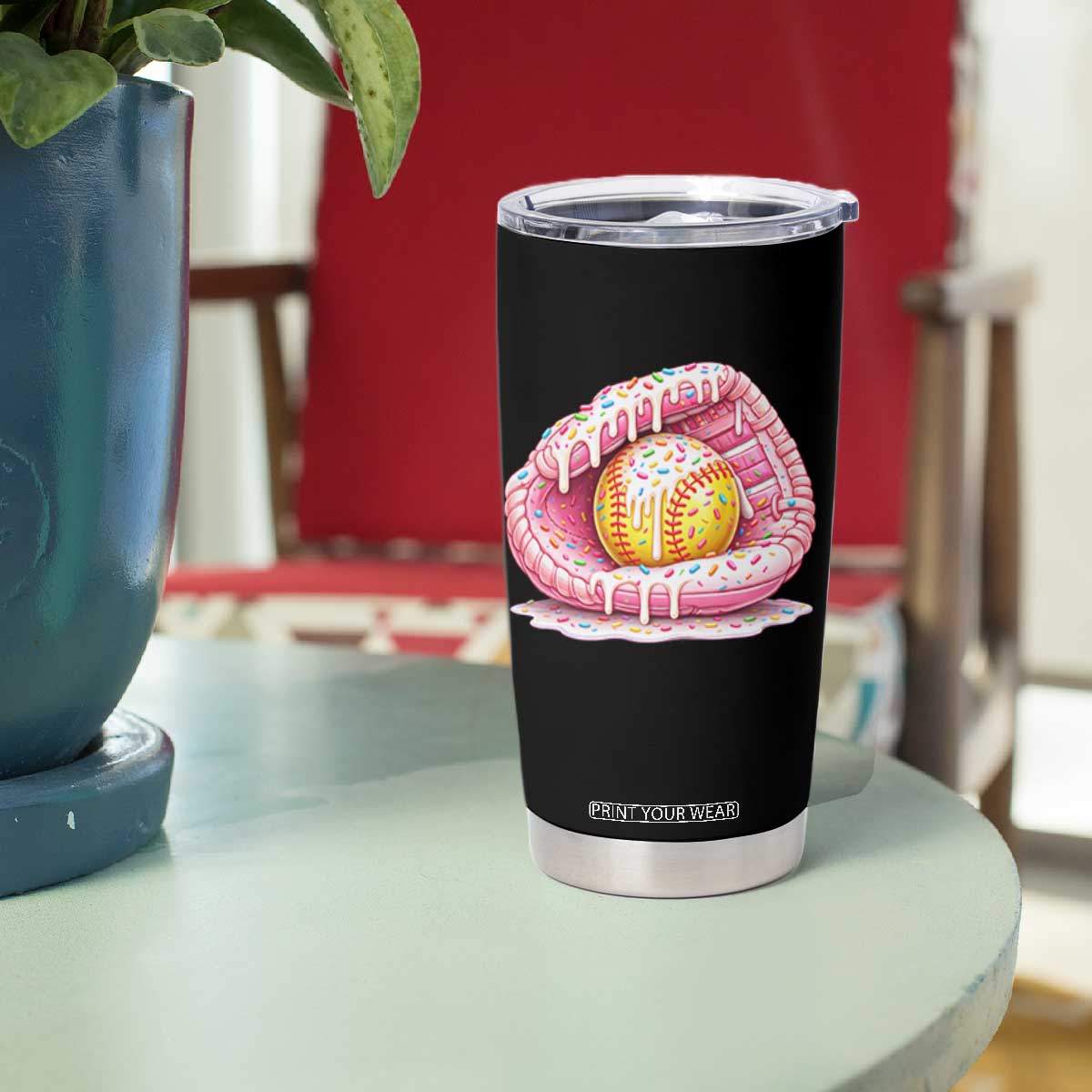 Softball Drip Tumbler Cup Ice Cream Sprinkles Softball Glove Girls Kid TS10 Print Your Wear
