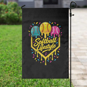 Softball Drip Garden Flag Ice Cream Sprinkles Softball Life Style TS10 Print Your Wear