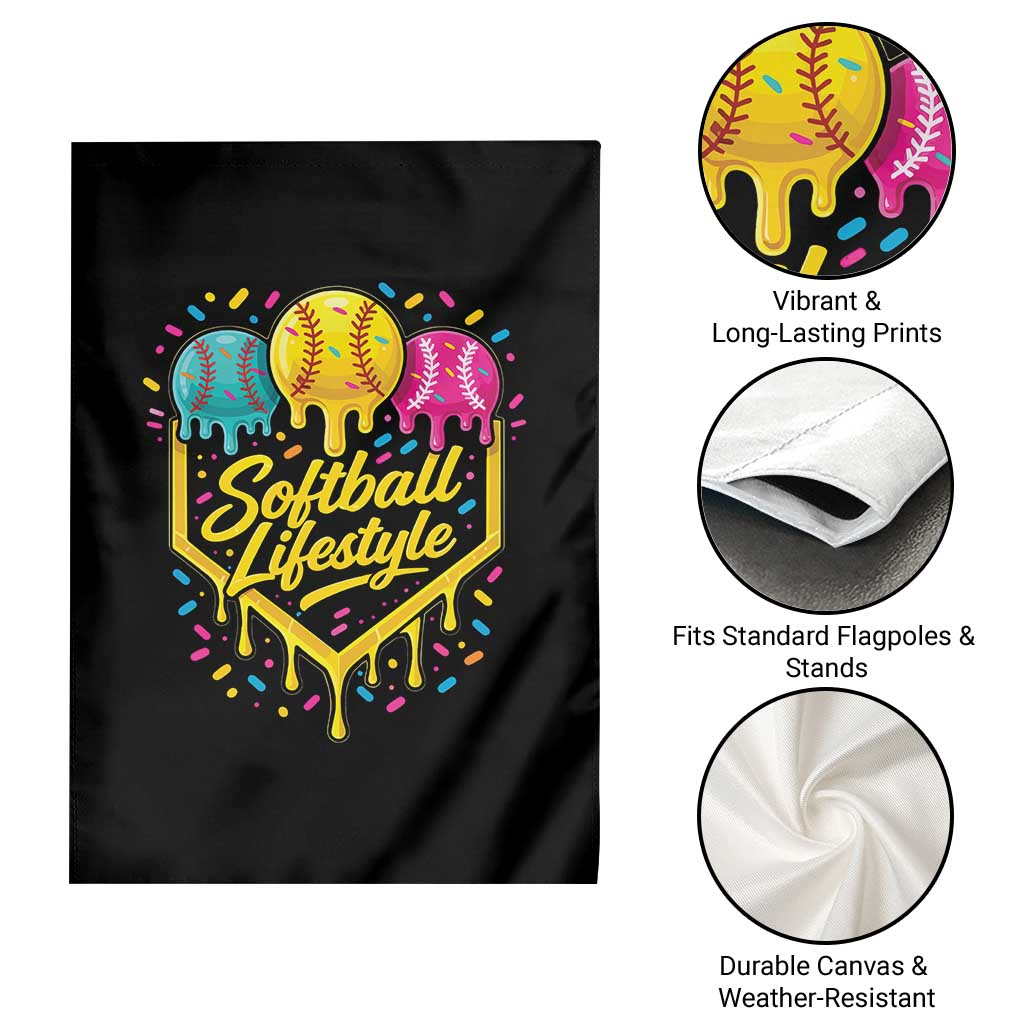 Softball Drip Garden Flag Ice Cream Sprinkles Softball Life Style TS10 Print Your Wear
