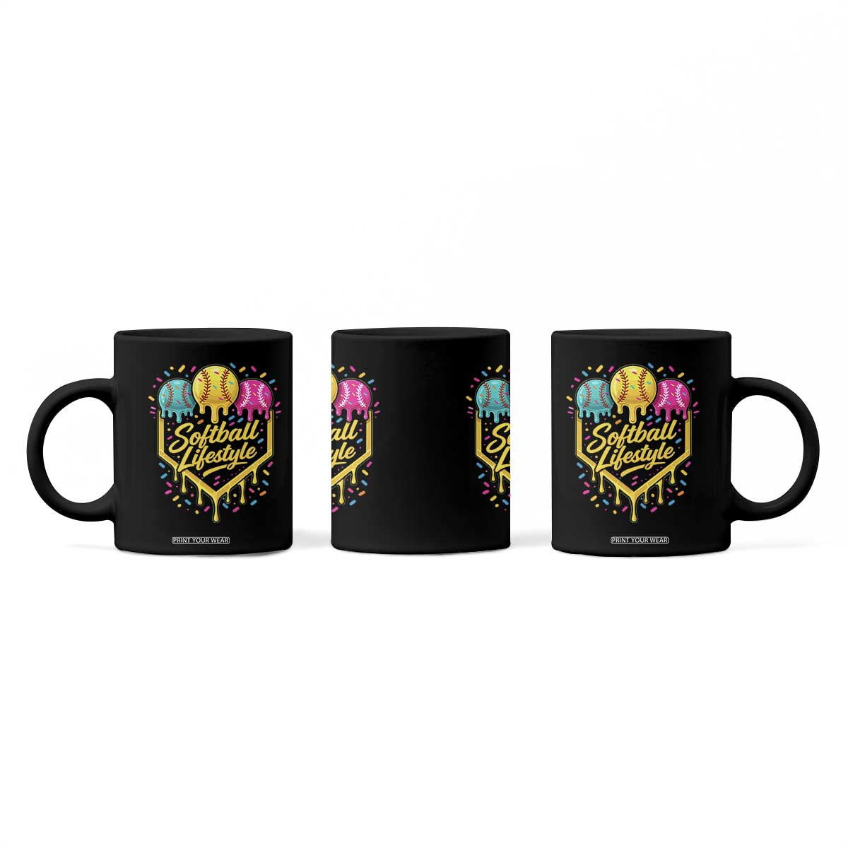 Softball Drip Coffee Mug Ice Cream Sprinkles Softball Life Style TS10 Print Your Wear