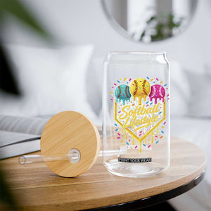 Softball Drip Glass Can Ice Cream Sprinkles Softball Life Style TS10 Print Your Wear