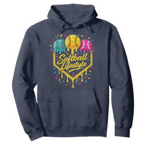 Softball Drip Hoodie Ice Cream Sprinkles Softball Life Style TS10 Navy Print Your Wear
