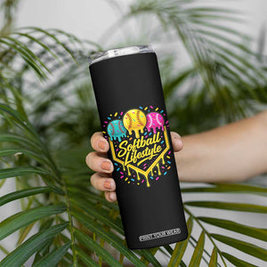 Softball Drip Skinny Tumbler Ice Cream Sprinkles Softball Life Style TS10 Print Your Wear