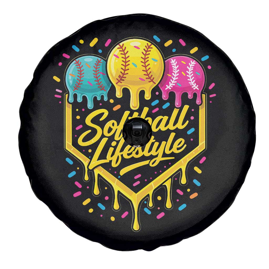 Softball Drip Spare Tire Cover Ice Cream Sprinkles Softball Life Style TS10 Print Your Wear