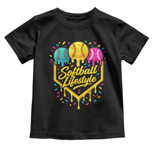 Softball Drip Toddler T Shirt Ice Cream Sprinkles Softball Life Style TS10 Black Print Your Wear