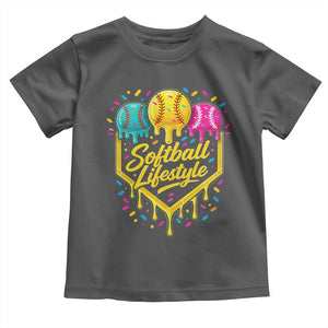 Softball Drip Toddler T Shirt Ice Cream Sprinkles Softball Life Style TS10 Dark Heather Print Your Wear