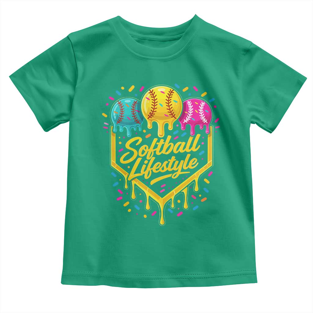 Softball Drip Toddler T Shirt Ice Cream Sprinkles Softball Life Style TS10 Irish Green Print Your Wear