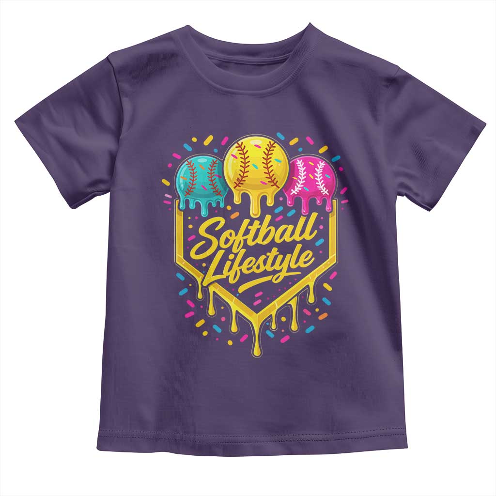 Softball Drip Toddler T Shirt Ice Cream Sprinkles Softball Life Style TS10 Purple Print Your Wear