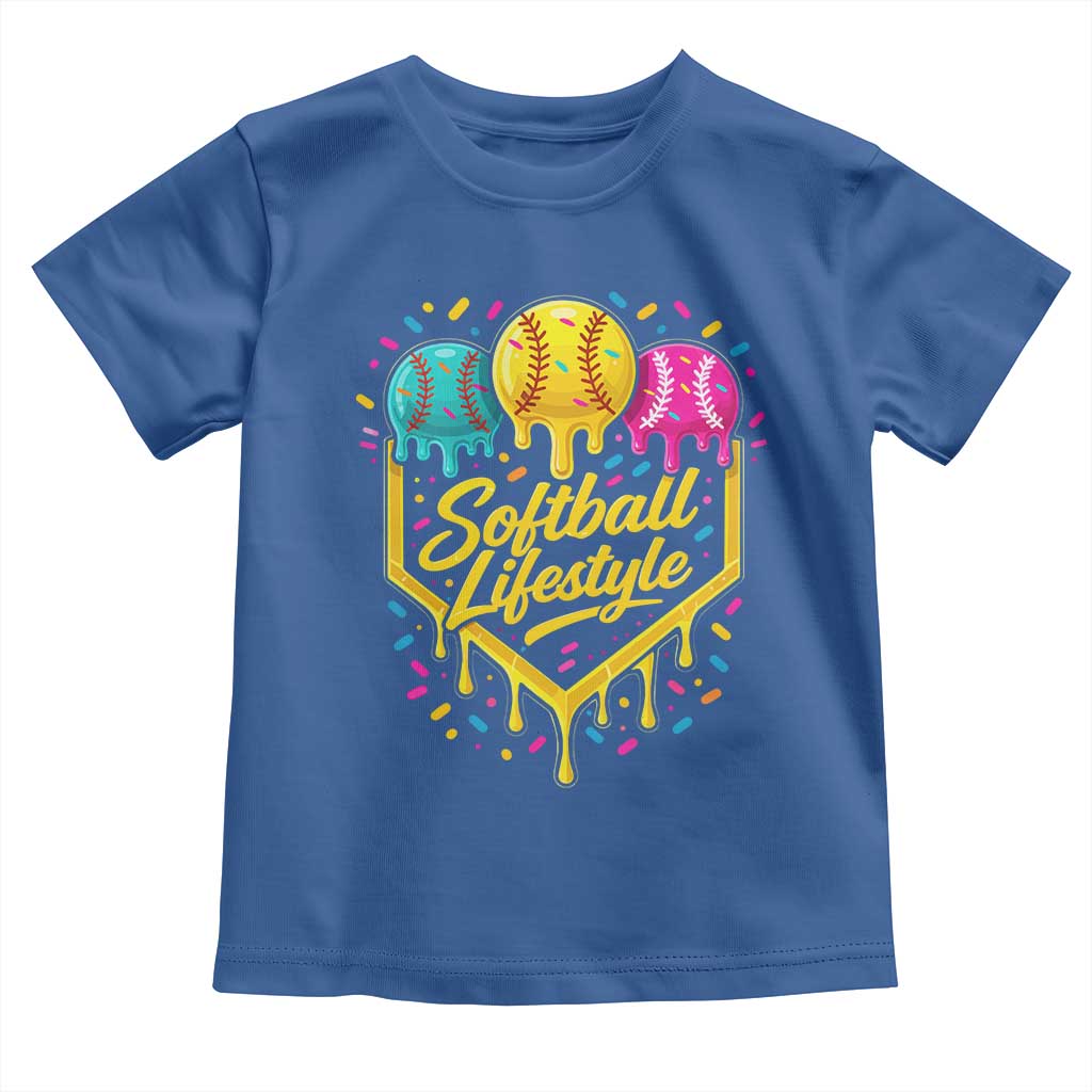Softball Drip Toddler T Shirt Ice Cream Sprinkles Softball Life Style TS10 Royal Blue Print Your Wear