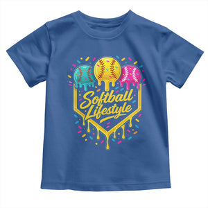 Softball Drip Toddler T Shirt Ice Cream Sprinkles Softball Life Style TS10 Royal Blue Print Your Wear