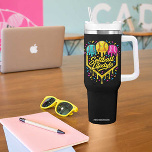 Softball Drip Tumbler With Handle Ice Cream Sprinkles Softball Life Style TS10 Print Your Wear