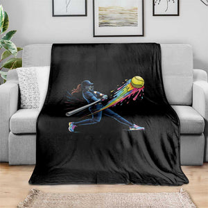 Softball Player Drip Throw Blanket TS10 Print Your Wear