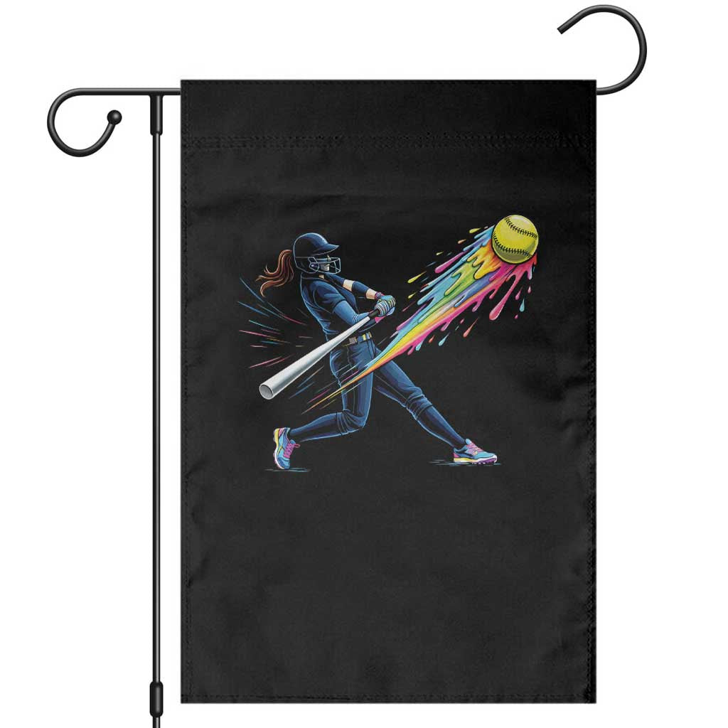 Softball Player Drip Garden Flag TS10 Black Print Your Wear