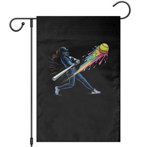 Softball Player Drip Garden Flag TS10 Black Print Your Wear