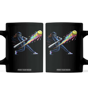Softball Player Drip Coffee Mug TS10 Black Print Your Wear