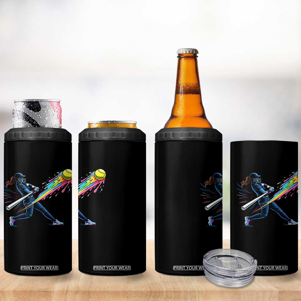 Softball Player Drip 4 in 1 Can Cooler Tumbler TS10 Print Your Wear