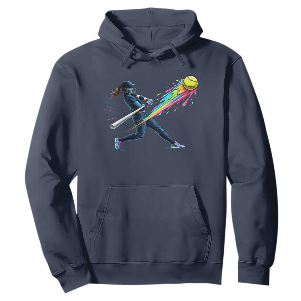 Softball Player Drip Hoodie TS10 Navy Print Your Wear