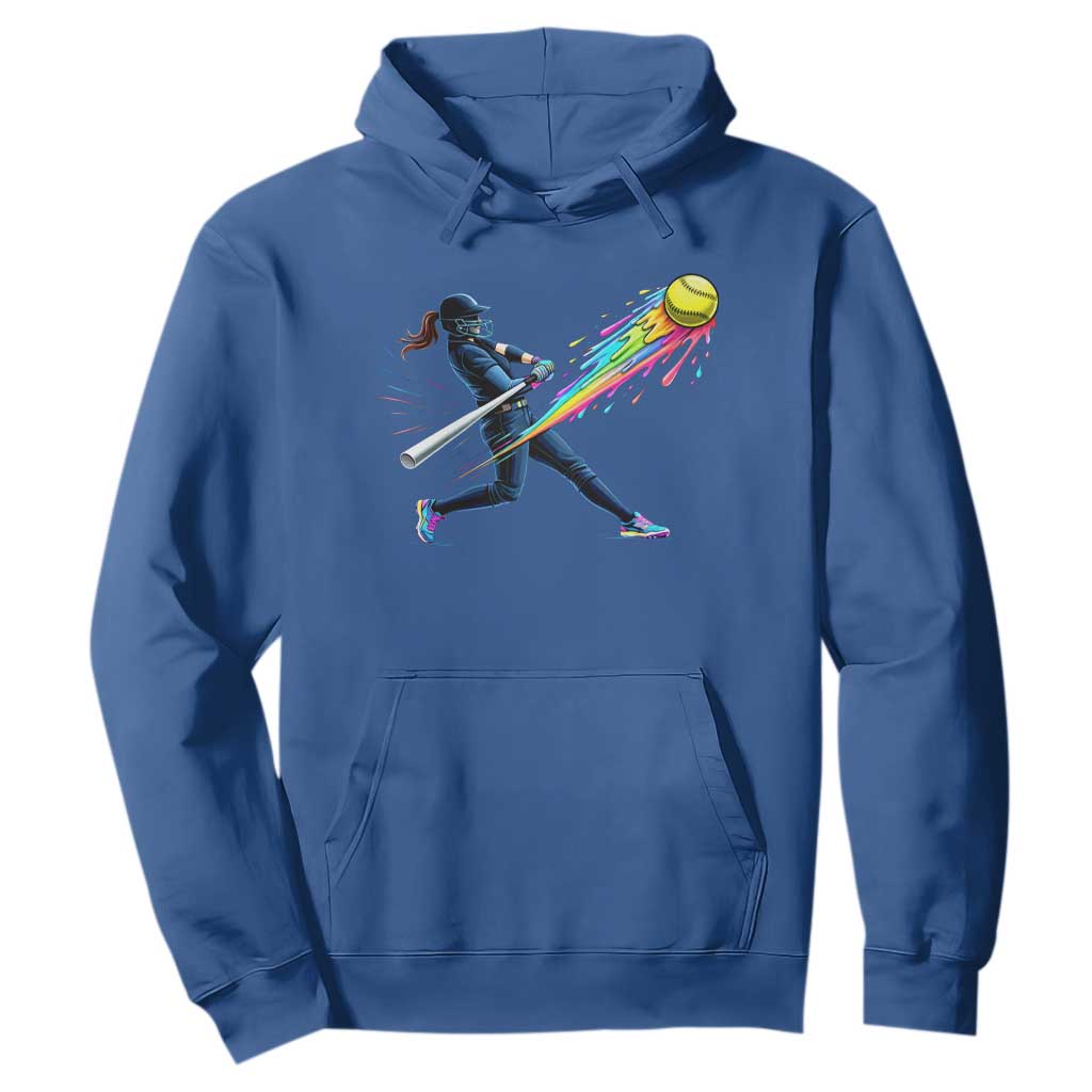 Softball Player Drip Hoodie TS10 Royal Blue Print Your Wear