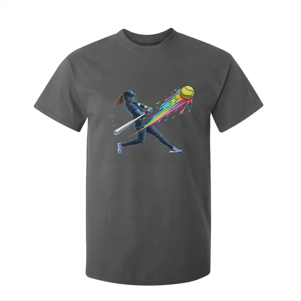 Softball Player Drip T Shirt For Kid TS10 Dark Heather Print Your Wear