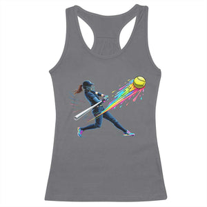 Softball Player Drip Racerback Tank Top TS10 Charcoal Print Your Wear