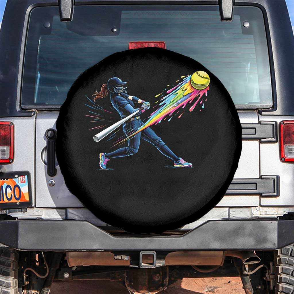 Softball Player Drip Spare Tire Cover TS10 No hole Black Print Your Wear