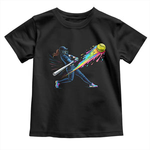 Softball Player Drip Toddler T Shirt TS10 Black Print Your Wear
