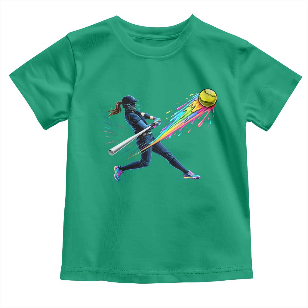 Softball Player Drip Toddler T Shirt TS10 Irish Green Print Your Wear