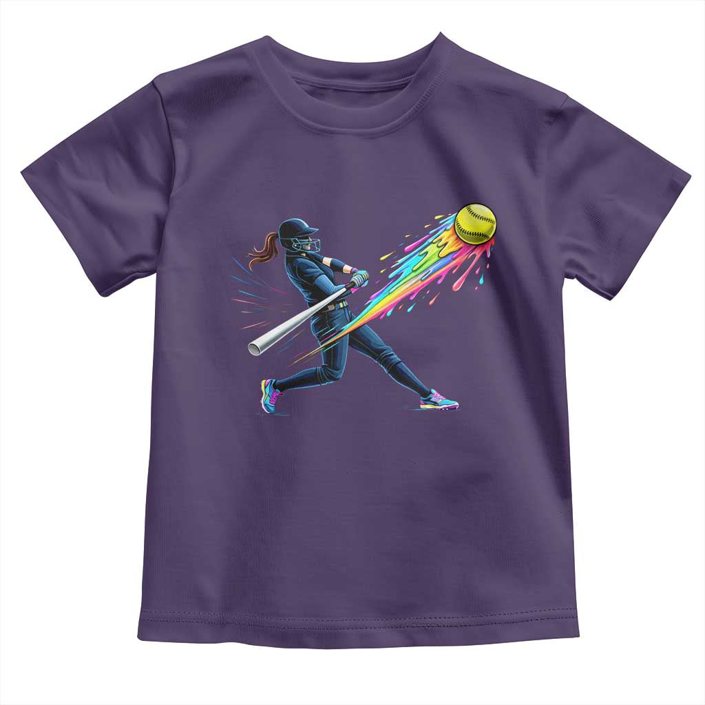 Softball Player Drip Toddler T Shirt TS10 Purple Print Your Wear
