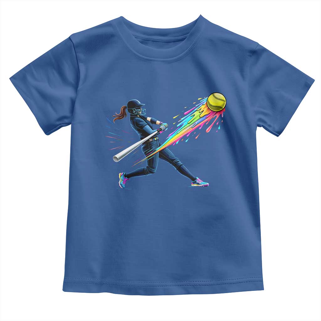 Softball Player Drip Toddler T Shirt TS10 Royal Blue Print Your Wear