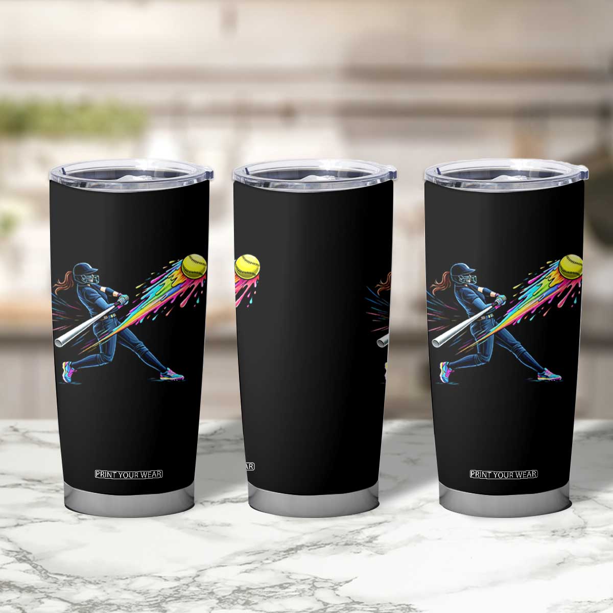 Softball Player Drip Tumbler Cup TS10 Print Your Wear