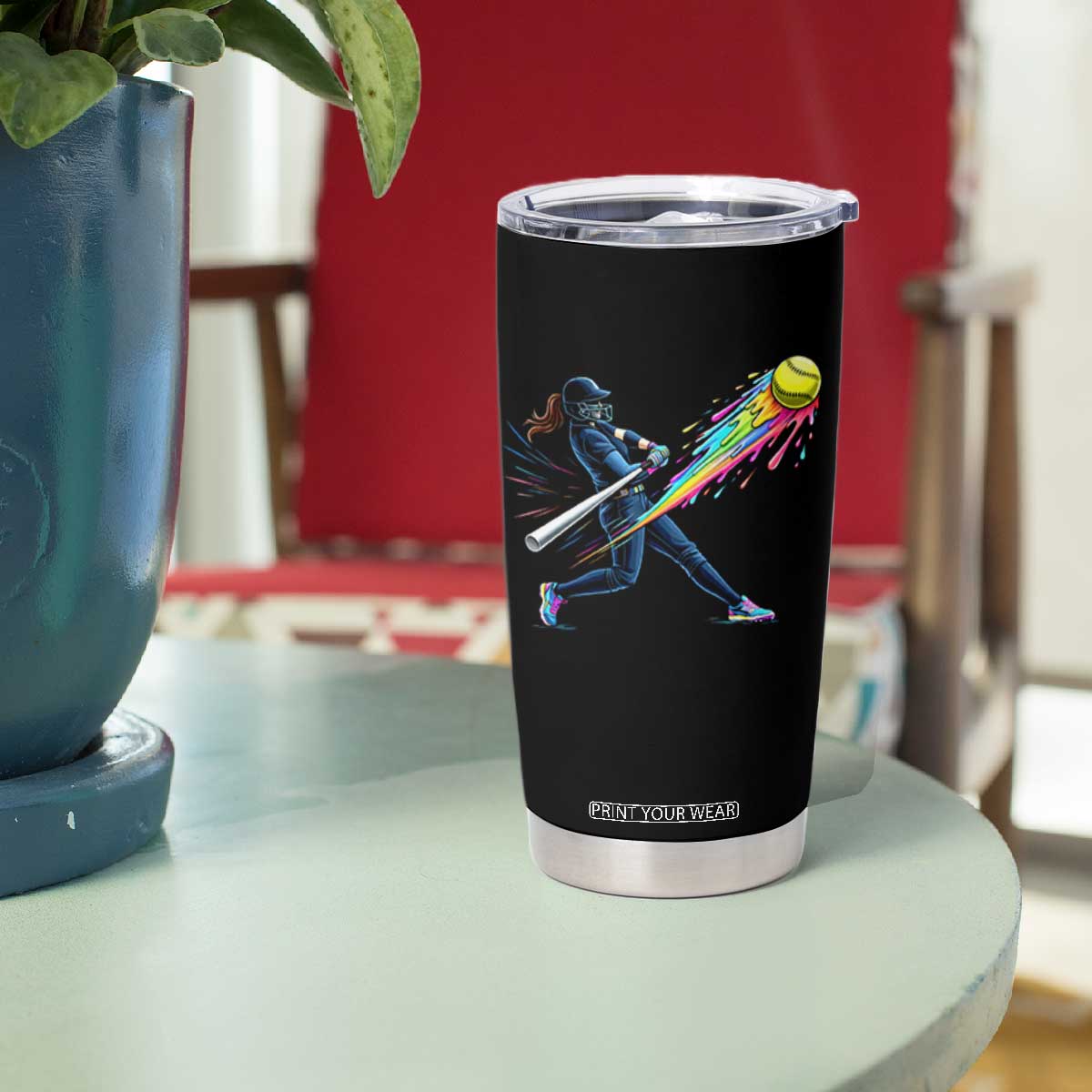 Softball Player Drip Tumbler Cup TS10 Print Your Wear