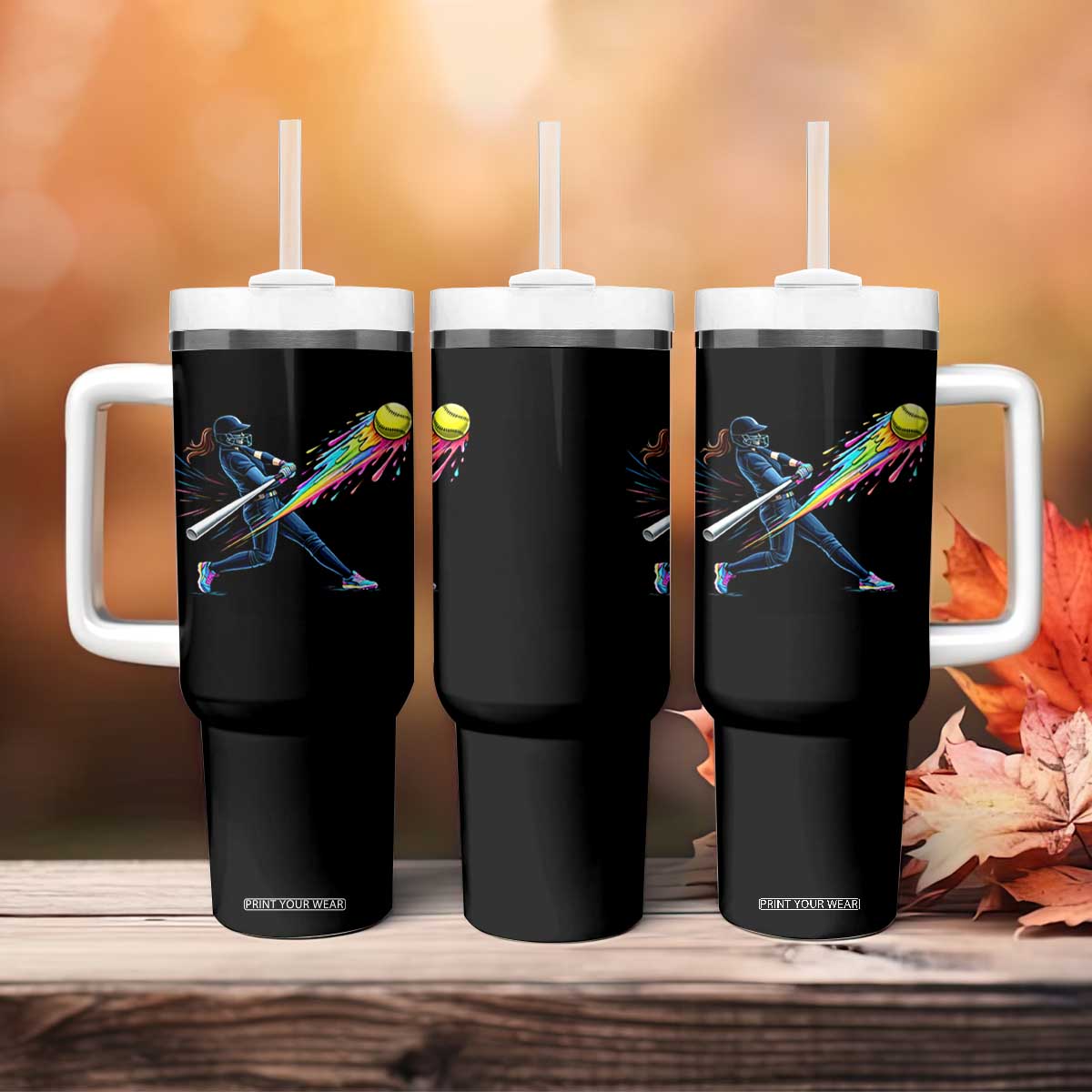 Softball Player Drip Tumbler With Handle TS10 Print Your Wear