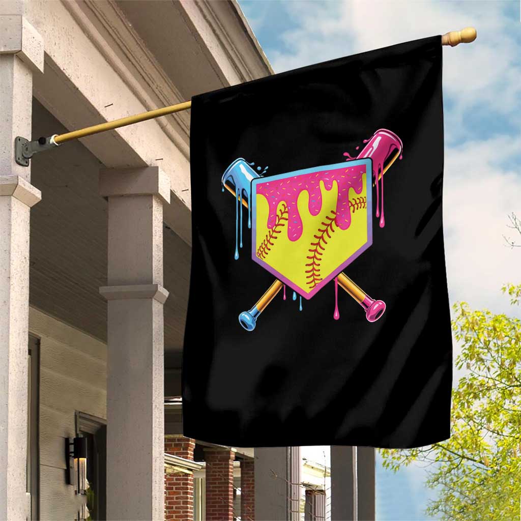 Softball Drip Garden Flag Ice Cream Drip Youth Girls Softball Sport TS10 Print Your Wear