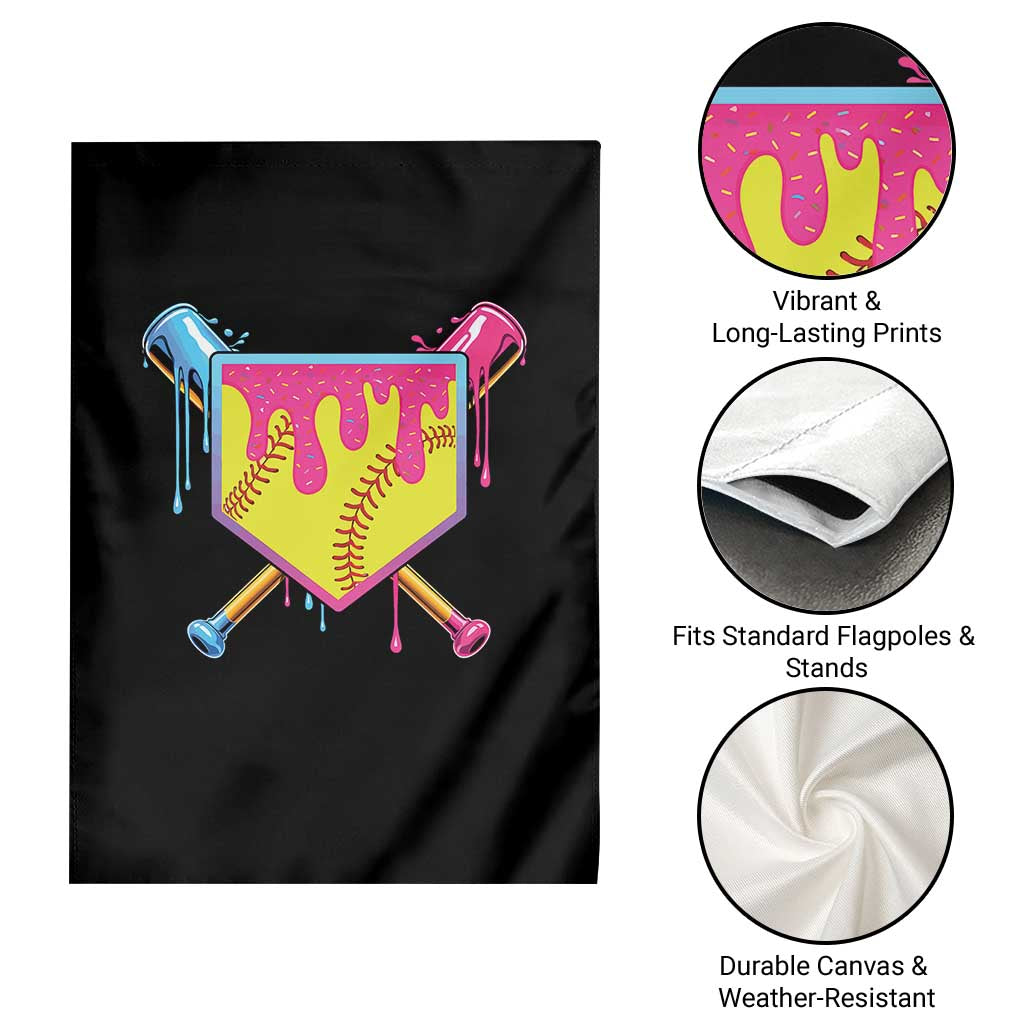 Softball Drip Garden Flag Ice Cream Drip Youth Girls Softball Sport TS10 Print Your Wear