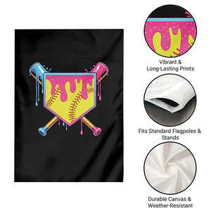 Softball Drip Garden Flag Ice Cream Drip Youth Girls Softball Sport TS10 Print Your Wear