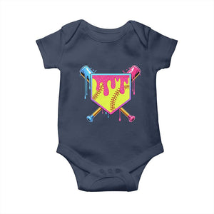 Softball Drip Baby Onesie Ice Cream Drip Youth Girls Softball Sport TS10 Navy Print Your Wear