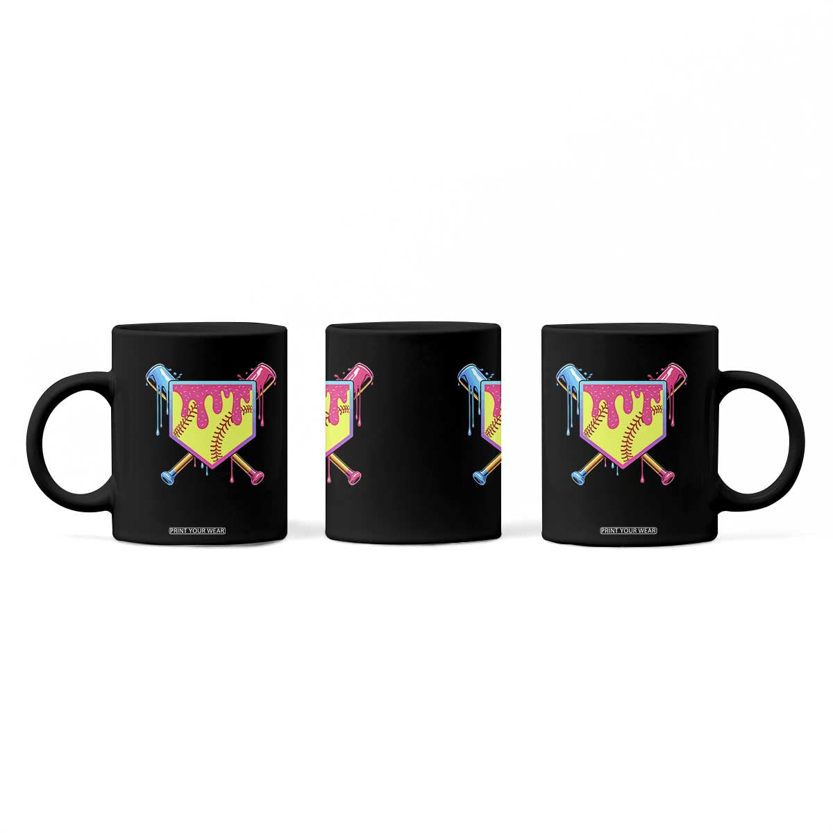 Softball Drip Coffee Mug Ice Cream Drip Youth Girls Softball Sport TS10 Print Your Wear