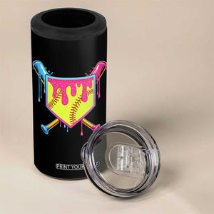 Softball Drip 4 in 1 Can Cooler Tumbler Ice Cream Drip Youth Girls Softball Sport TS10 Print Your Wear