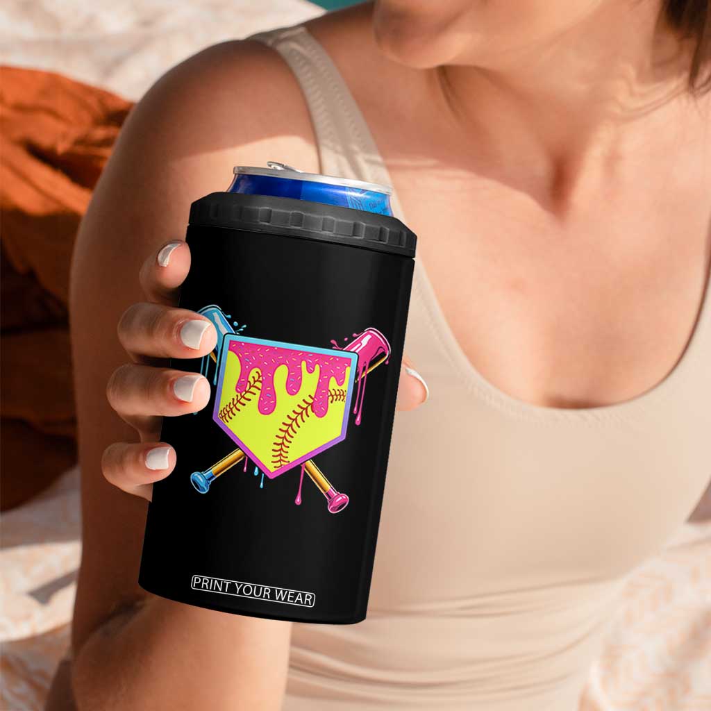 Softball Drip 4 in 1 Can Cooler Tumbler Ice Cream Drip Youth Girls Softball Sport TS10 Print Your Wear