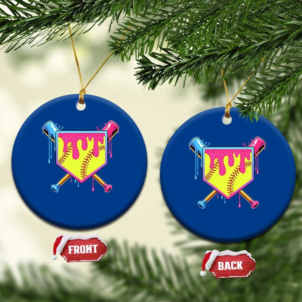 Softball Drip Ceramic Ornament Ice Cream Drip Youth Girls Softball Sport TS10 1pc Blue Print Your Wear