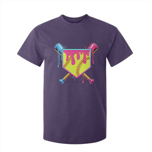 Softball Drip T Shirt For Kid Ice Cream Drip Youth Girls Softball Sport TS10 Purple Print Your Wear