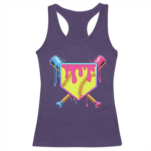 Softball Drip Racerback Tank Top Ice Cream Drip Youth Girls Softball Sport TS10 Purple Print Your Wear