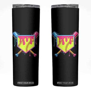 Softball Drip Skinny Tumbler Ice Cream Drip Youth Girls Softball Sport TS10 Black Print Your Wear